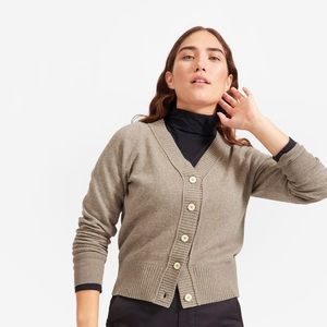 Everlane Recashmere Varsity Knit Cardigan Sweater